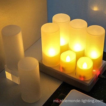 Lilin tanpa lemak dengan lampu teh lilin yang boleh dicas semula